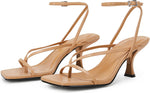PiePieBuy Women's Lace Up Heeled Sandals Square Flip Flop High Heels Strappy Party Shoes - Image 13