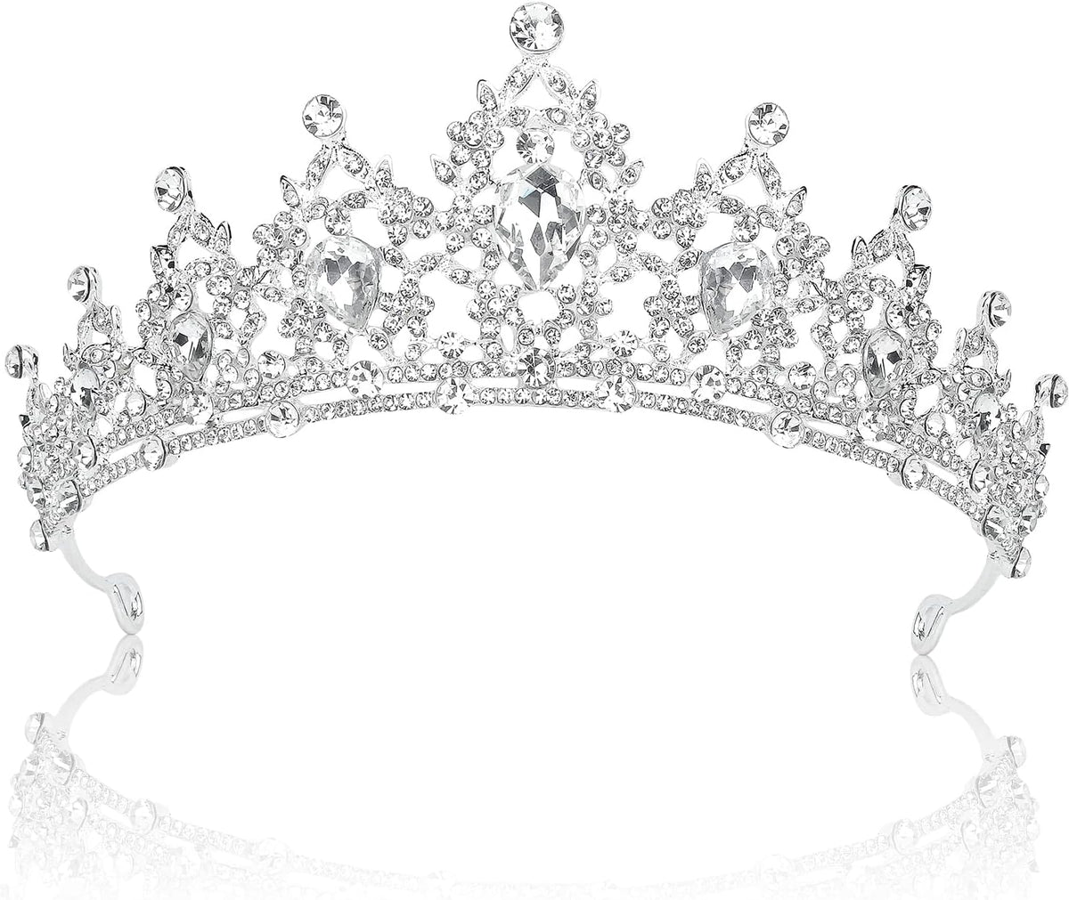 SuPoo Wedding Crowns for Women Tiara for Girls Crystal Princess Queen Crown Rhinestone Birthday Tiara Headband Red Black - Image 12