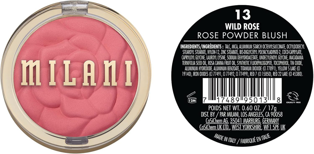 Milani matte face blush sculpted rose powder texture close up
