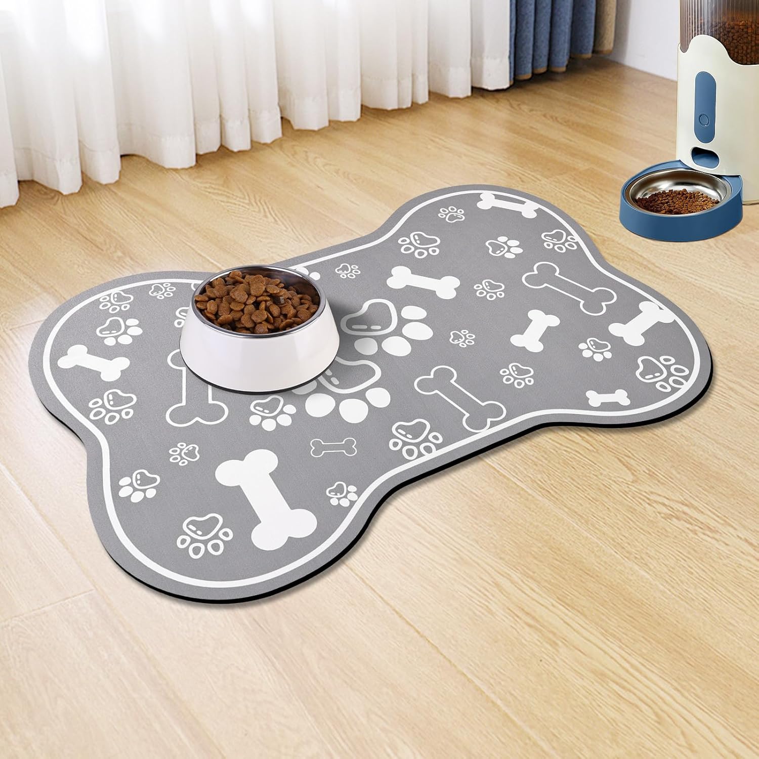 Voanos dog cat food mat grey front view
