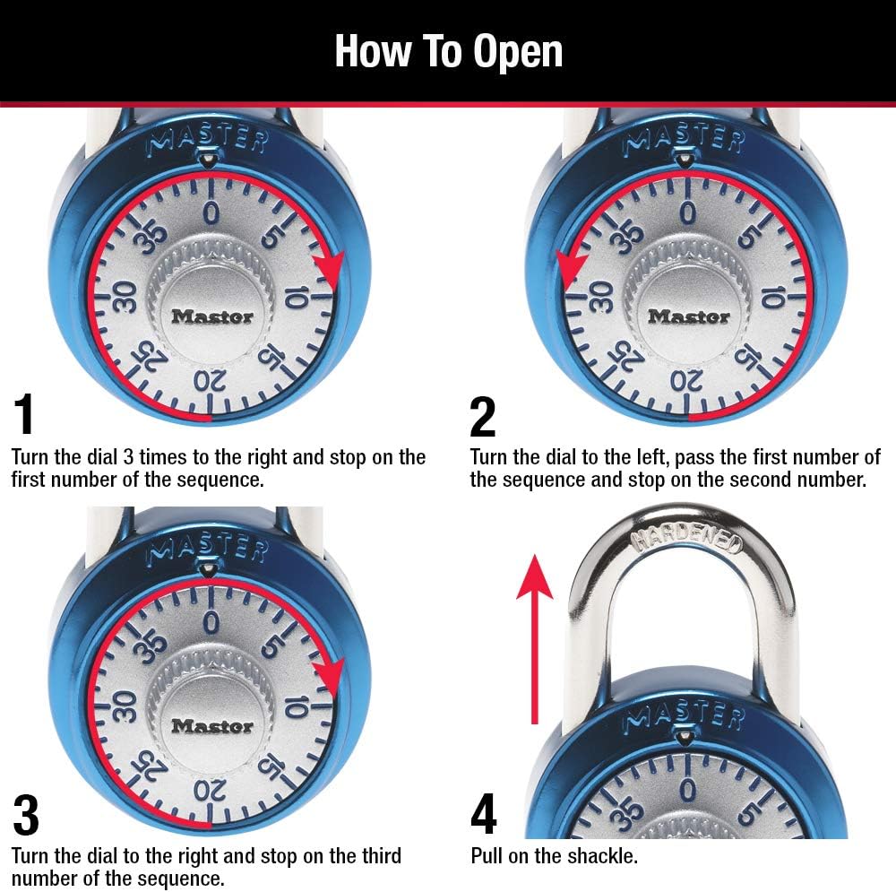 Master Lock keyless dial mechanism detail shot