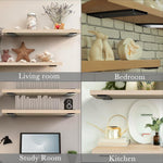 Pre-drilled screw holes on metal shelf bracket