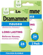 Dramamine nausea relief long-lasting tablets front view packaging