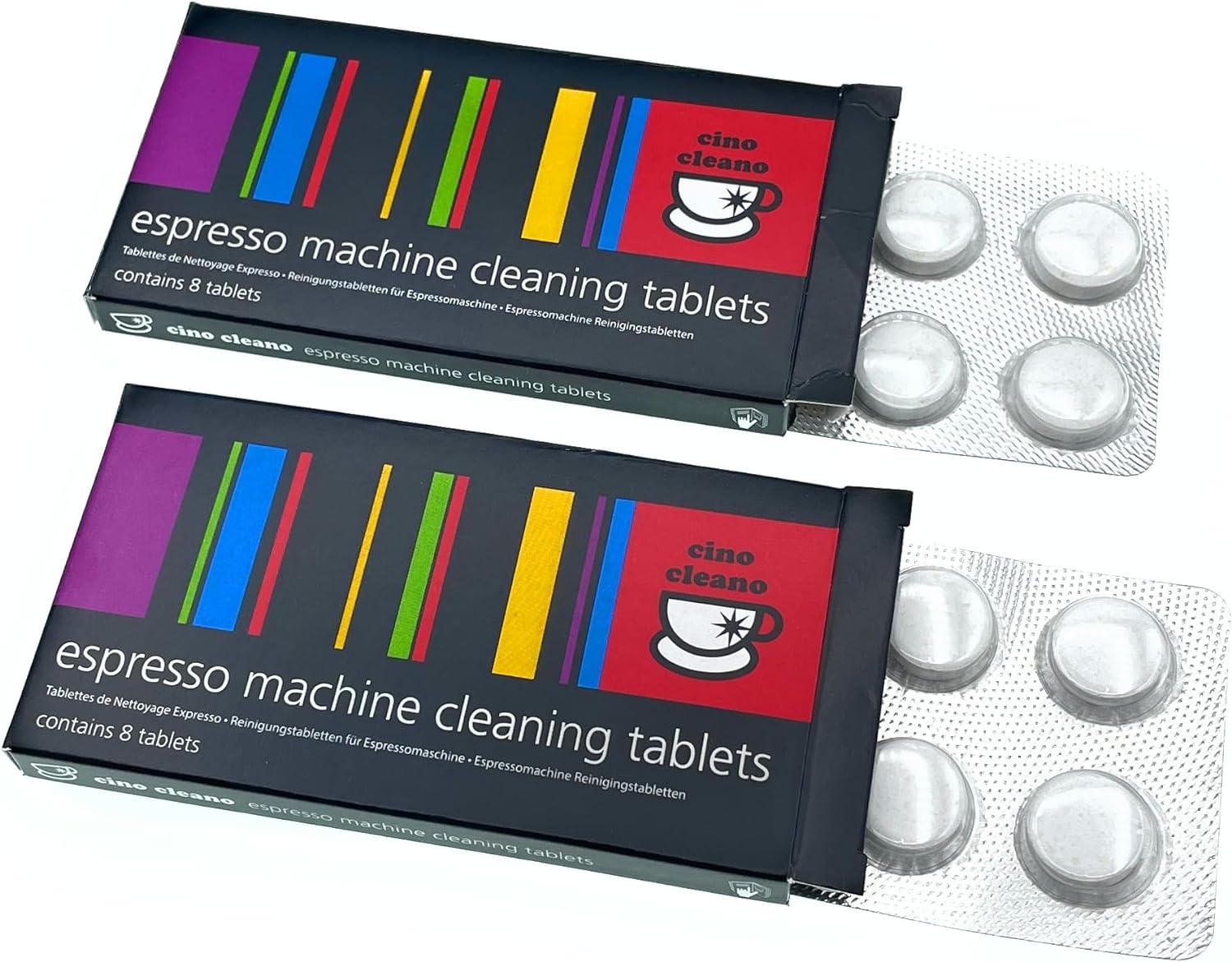 Cafetto Cino Cleano espresso machine cleaning tablets front view package