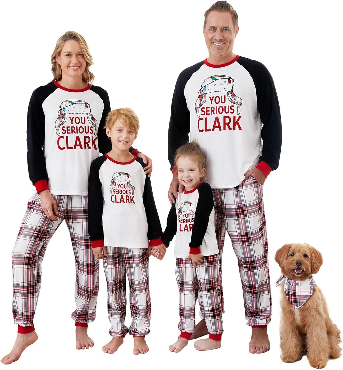 IFFEI Family Christmas Pajamas Matching Sets with Graphic Tops and Pockets | Christmas pajamas for family with pockets, soft stretch tops and plaid pants with adult adjustable drawstring waist - Image 12
