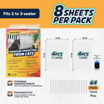 Cat scratch repellent sheets set out on a table