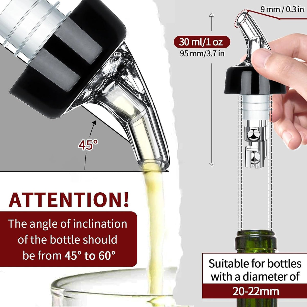 SuproBarware cocktail dispenser pour spout in action