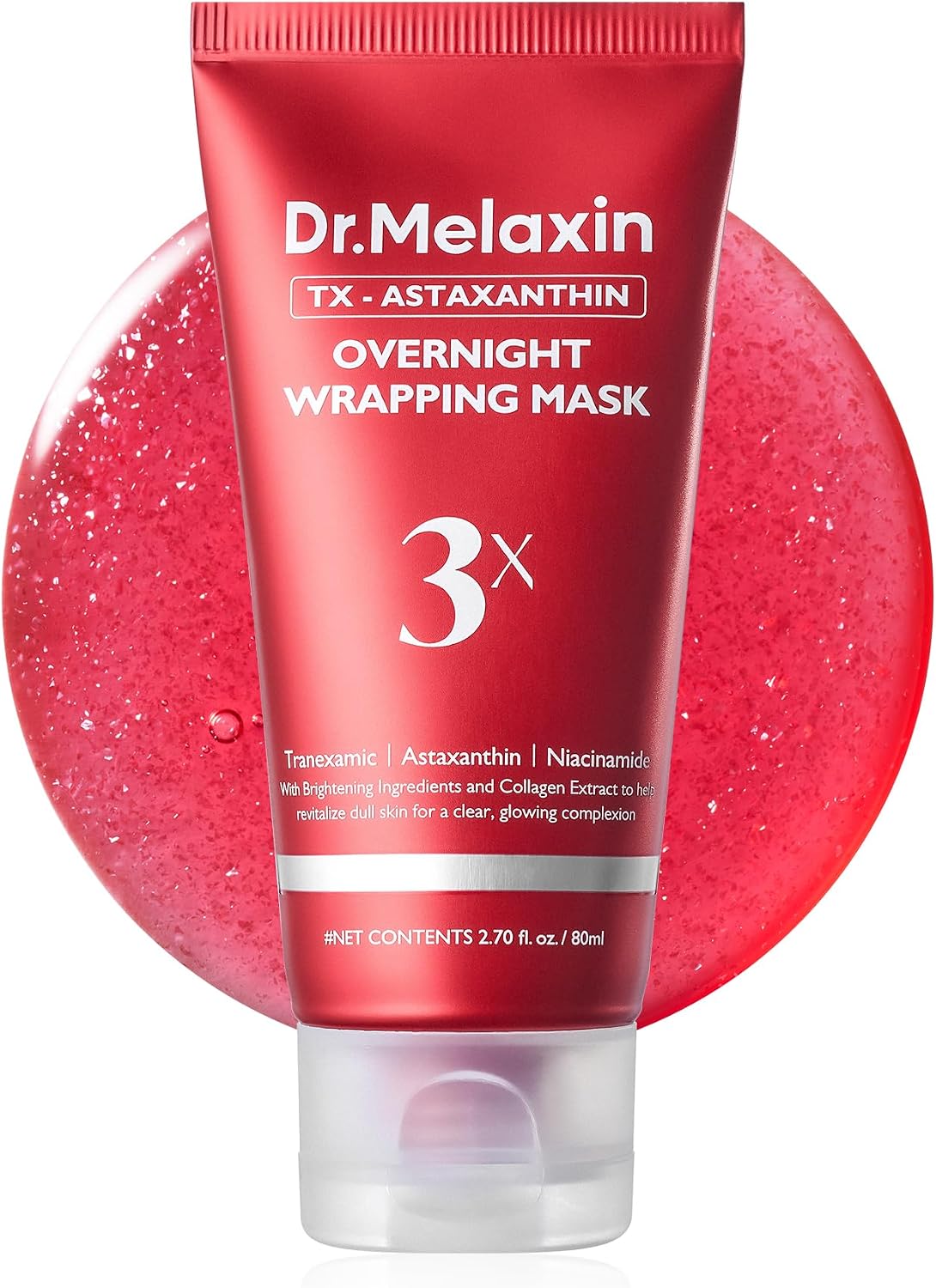 Dr.Melaxin TX Astaxanthin Overnight Wrapping Mask front view tube packaging