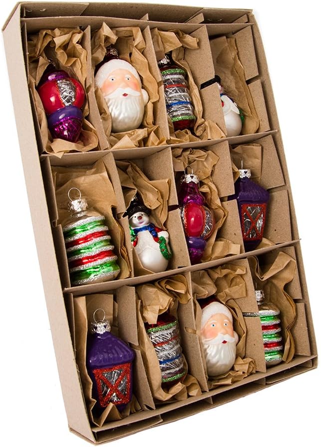 Kurt S. Adler early years glass ornament set front view