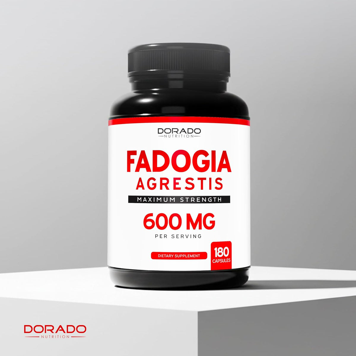 Close up of Fadogia Agrestis maximum strength supplement bottle