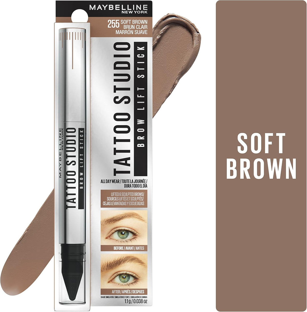 Maybelline Brow Lift Stick tinted wax applicator detail