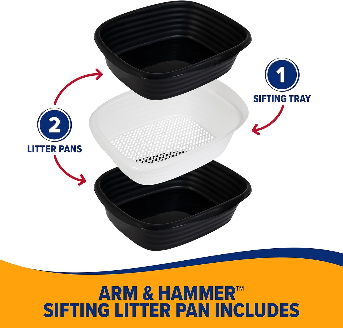 Arm and Hammer large litter pan 3 pan system layout