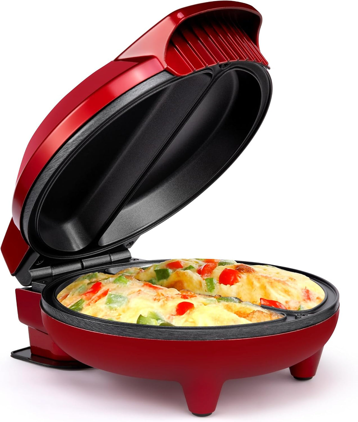 Holstein Housewares Stainless Steel 2 Section Omelet & Frittata Maker, Non Stick Coating, Easy To Clean, Indicator Lights, Compact Storage, Prepare Versatile Recipes in Minutes. 2 Portions, Black - Image 15