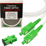 Fibershack white 30ft SC/APC fiber optic cable front view
