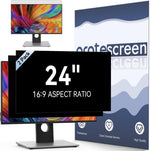 Protescreen 24 inch computer privacy screen filter front view on desktop monitor
