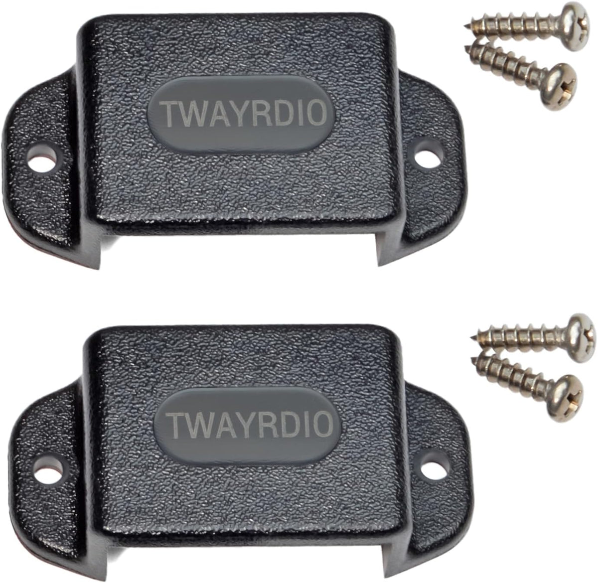 TWAYRDIO dashboard mount holder for handheld radio front view installed on vehicle cabin panel