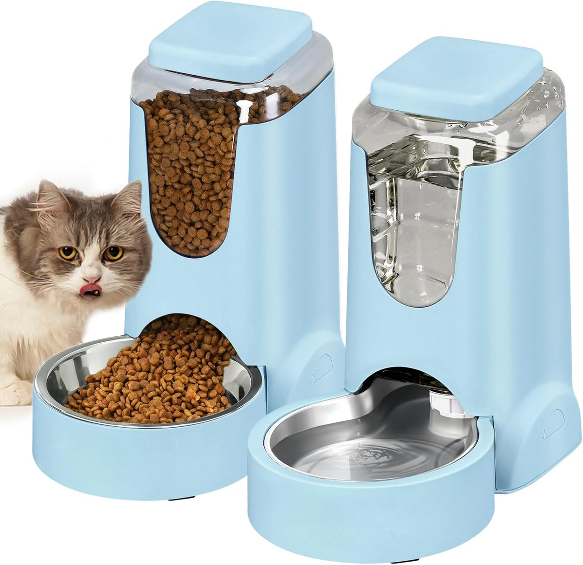 Hwonmte automatic cat feeder and water dispenser front view
