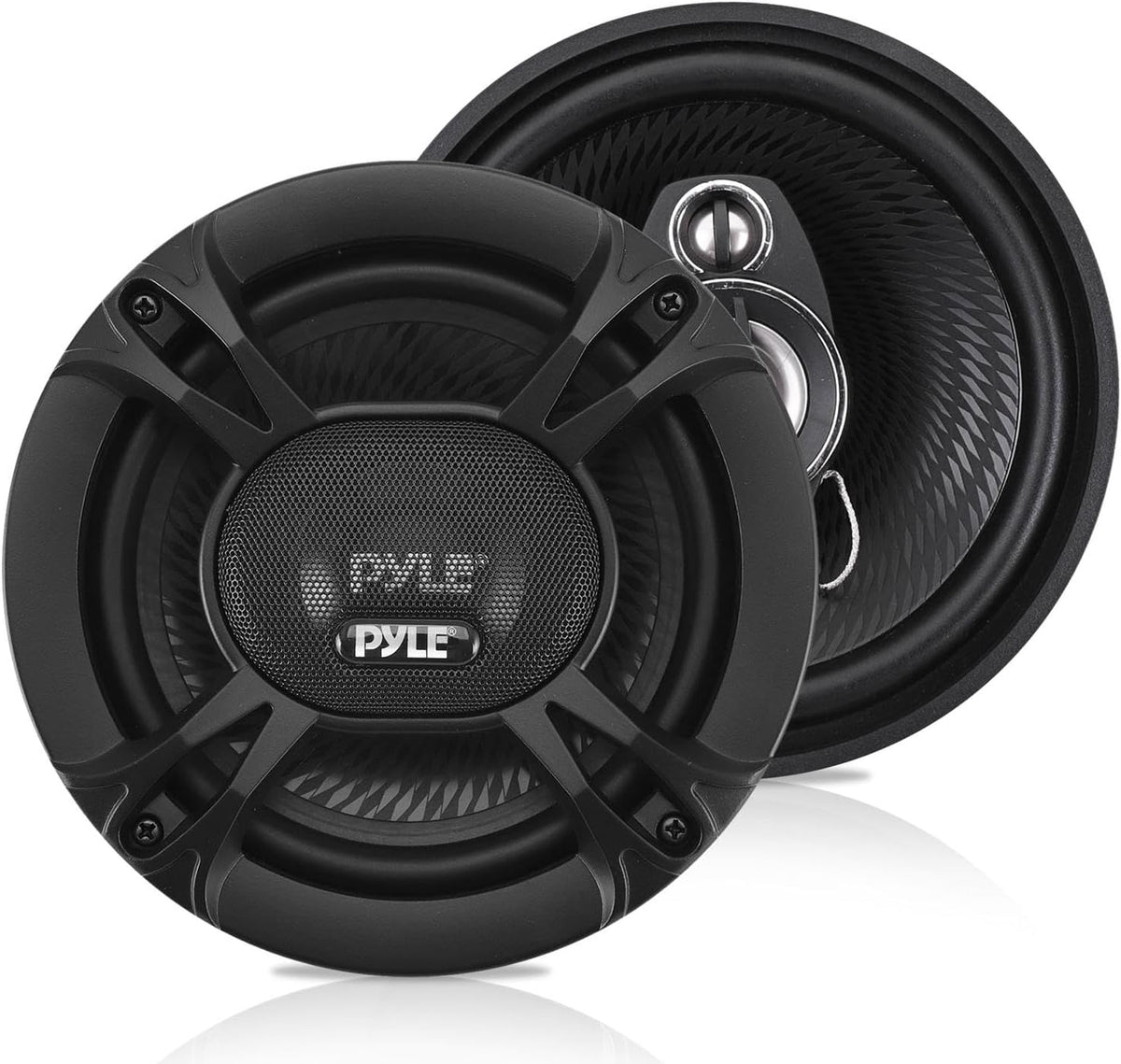 Pyle 3-Way Universal Car Stereo Speakers front view audio driver