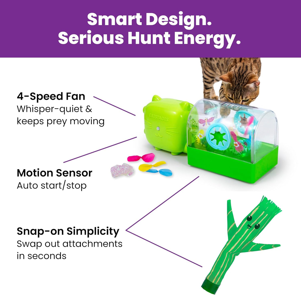 Side angle of battery-operated fan showcasing speed control settings