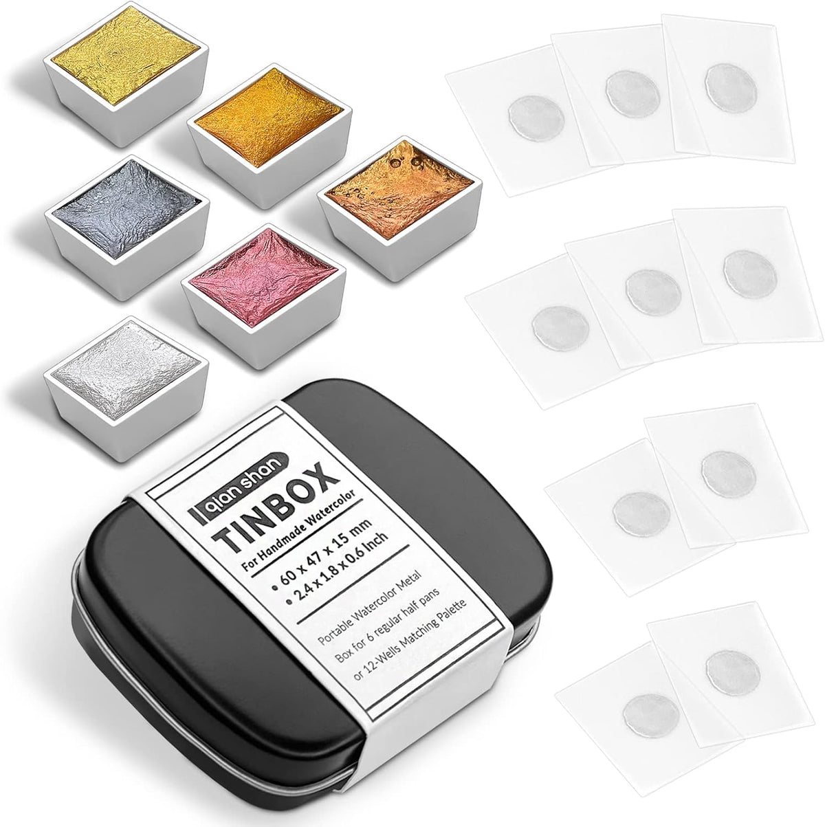 Portable Travel Watercolor Palette, Mini Metal Tin Box,12-Well Empty Tins - Image 12