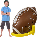 GiftExpress 40 Inch Giant Jumbo Inflatable Football front view at a backyard sports party.
