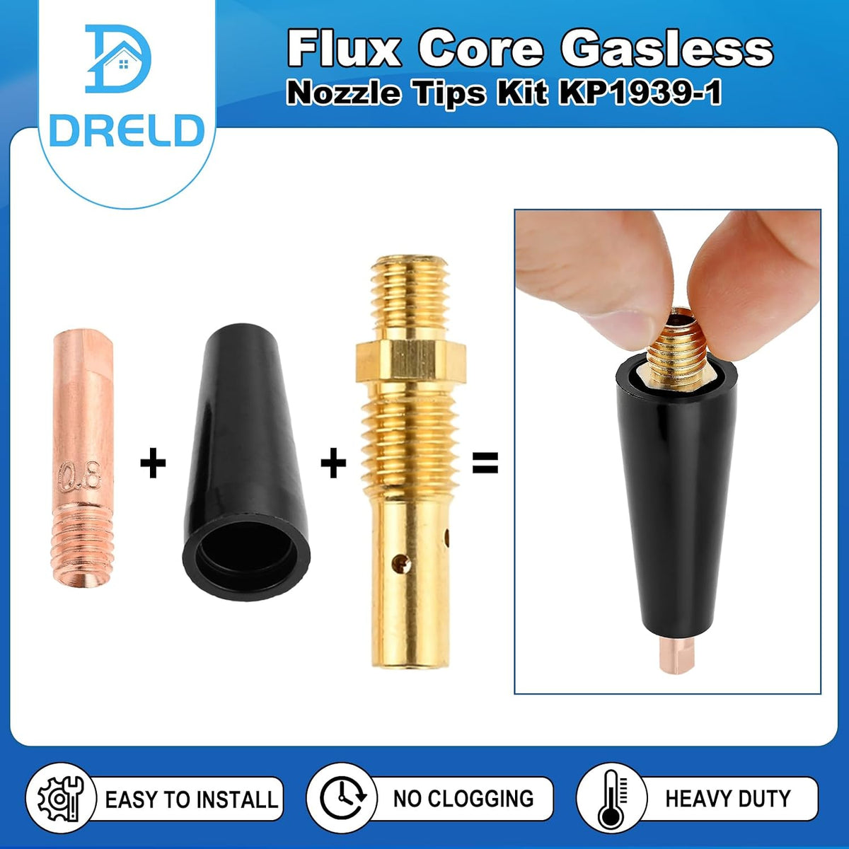 0.030 inch copper contact tips close up