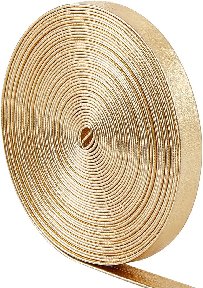 Gorgecraft gold metallic leather straps front view