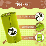 Pet N Pet compostable dog waste bags green rolls side view