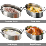Eglaf 8 quart steamer used as a roasting pan for turkey and meat