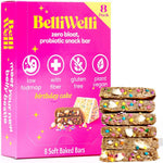 BelliWelli Soft Baked Probiotic Snack Bar Birthday Cake eight pack front view