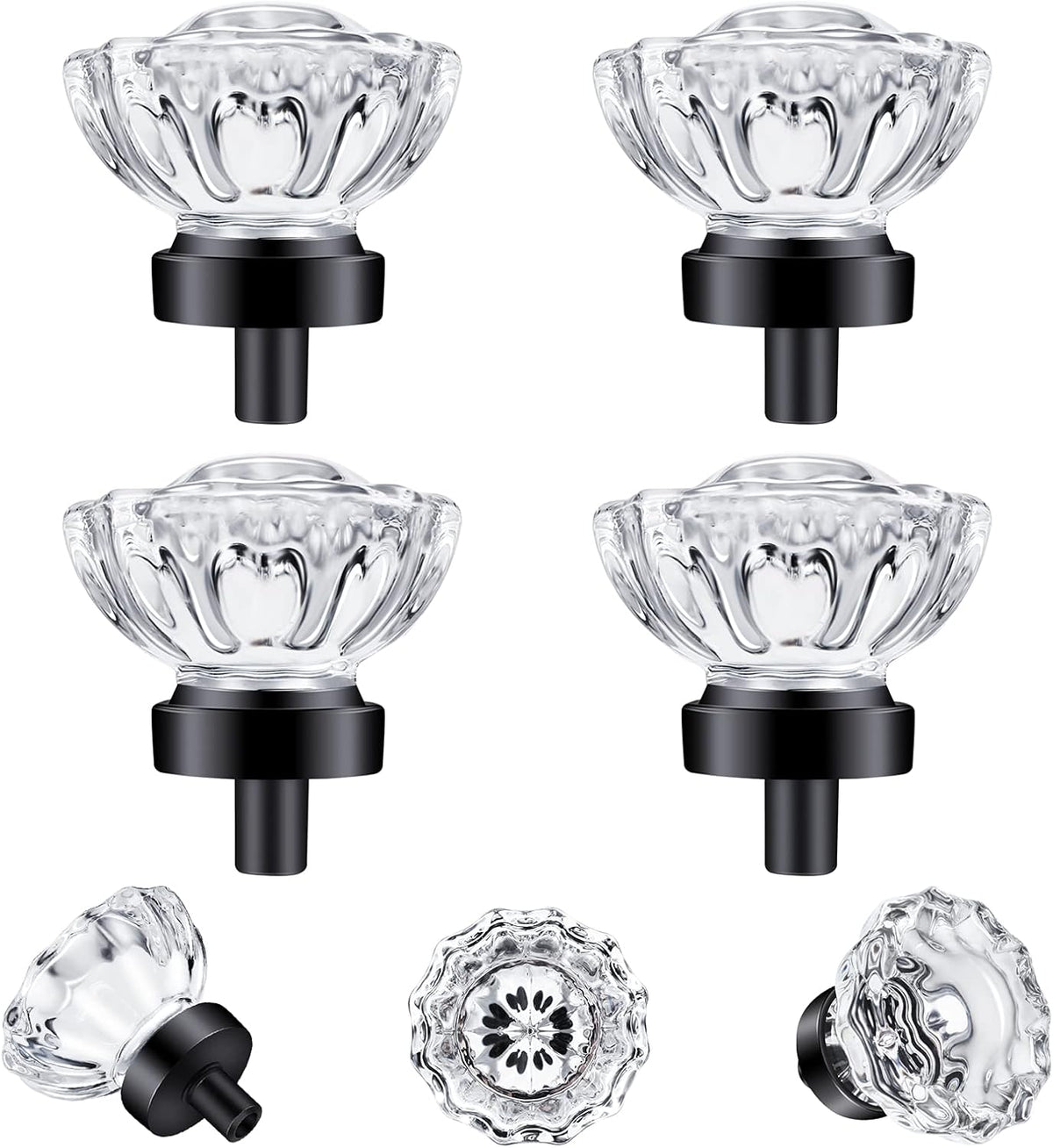 8 Pack Brushed Nickel Cabinet knobs, Glass Cabinet Knobs and Pulls | Vintage Crystal Knobs for Dresser Drawer - Image 15