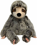 Multipet sloth dog toy held by hand for size reference