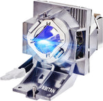 ABITAN replacement projector lamp with housing front view showcasing original inner bulb