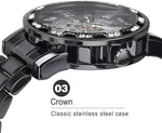 Forsining retro mechanical watch back transparent movement view