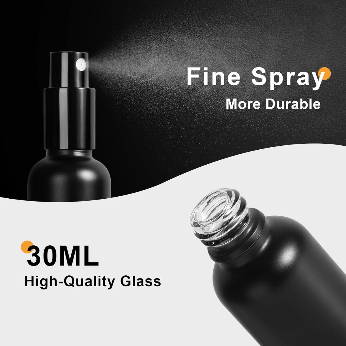Close-up of the durable spray head on the glass mister