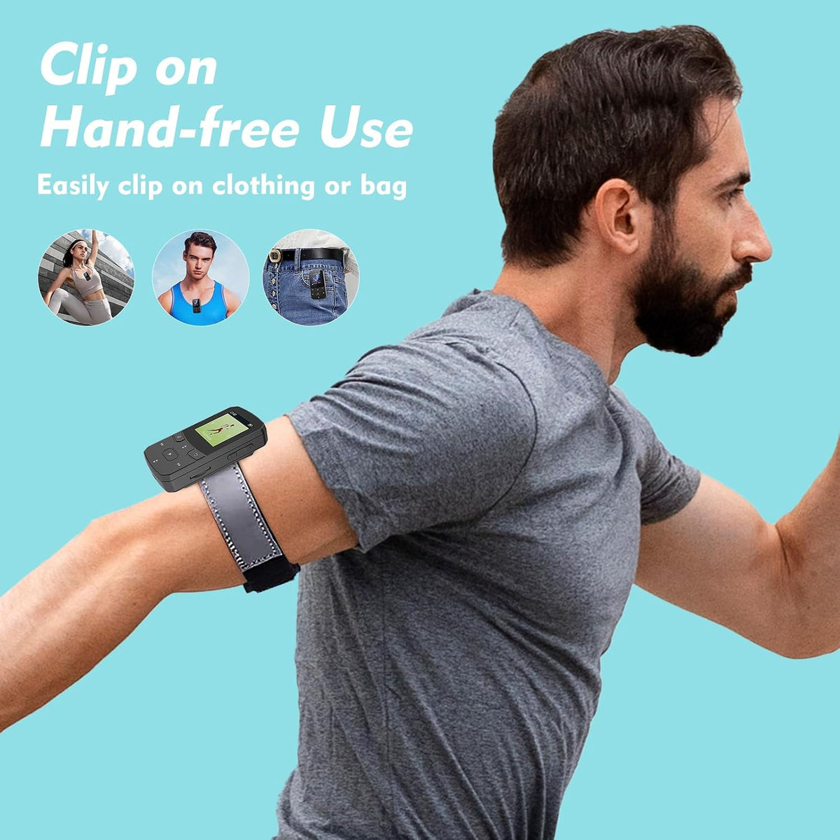 RUIZU lightweight MP3 player displaying pedometer fitness tracking mode