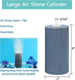 Premium imported Aquaneat hydroponic air stone cylinders connected to airline tubing.