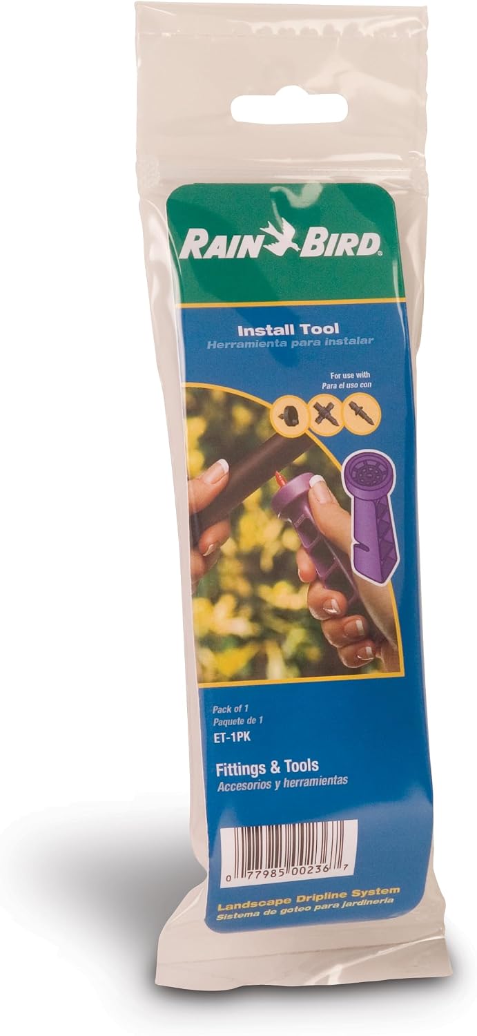 Rain Bird irrigation tool tip closeup for punching tubing