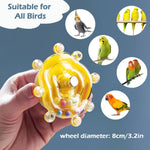 Budgies enrichment toys spinning wheel durability test angle