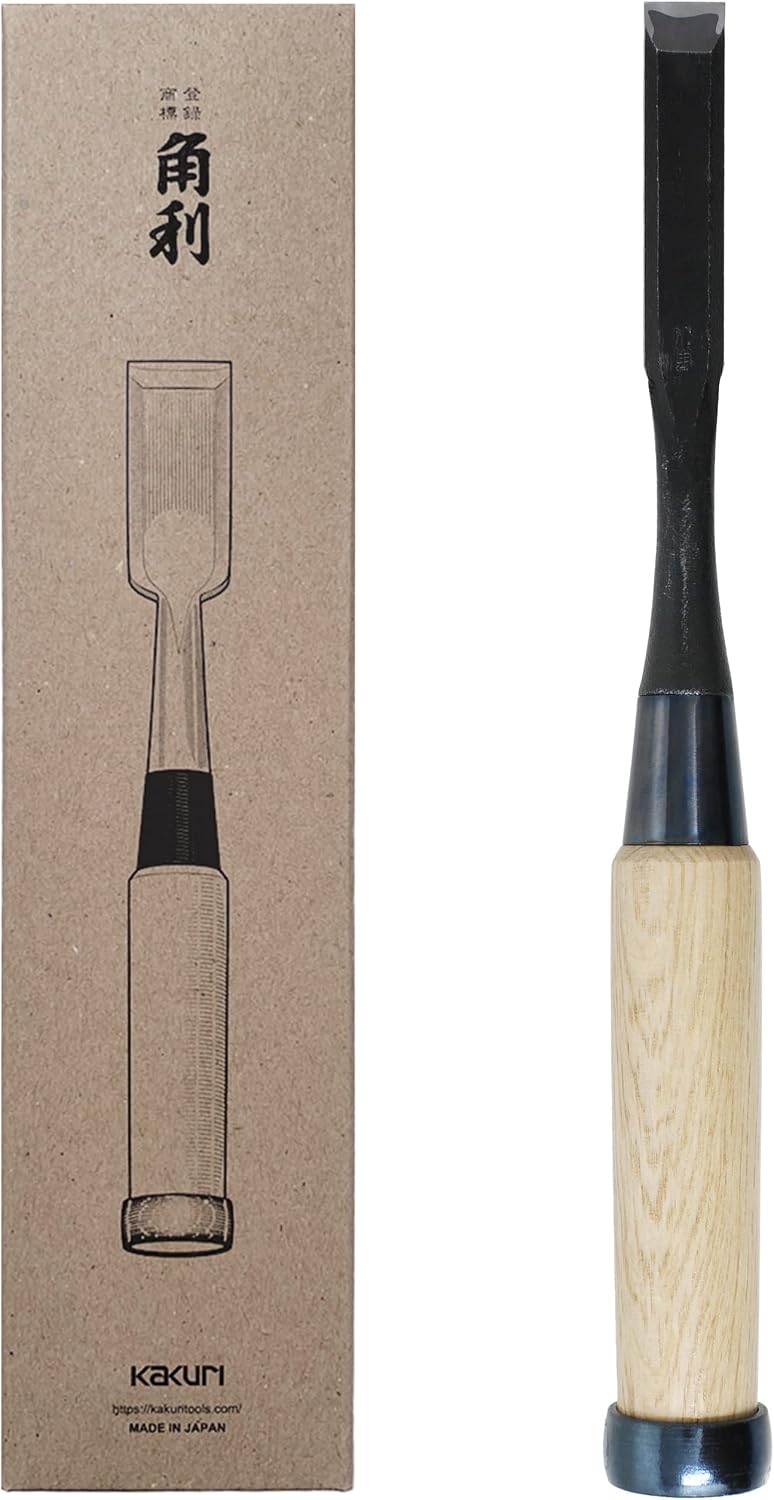 KAKURI Japanese Mortise Chisel for Woodworking 3/8" (9mm), Made in JAPAN, Professional Wood Chisel Oire Nomi (Hand Forged), Japanese White Steel No.2 Blade, White Oak Wood Handle - Image 11