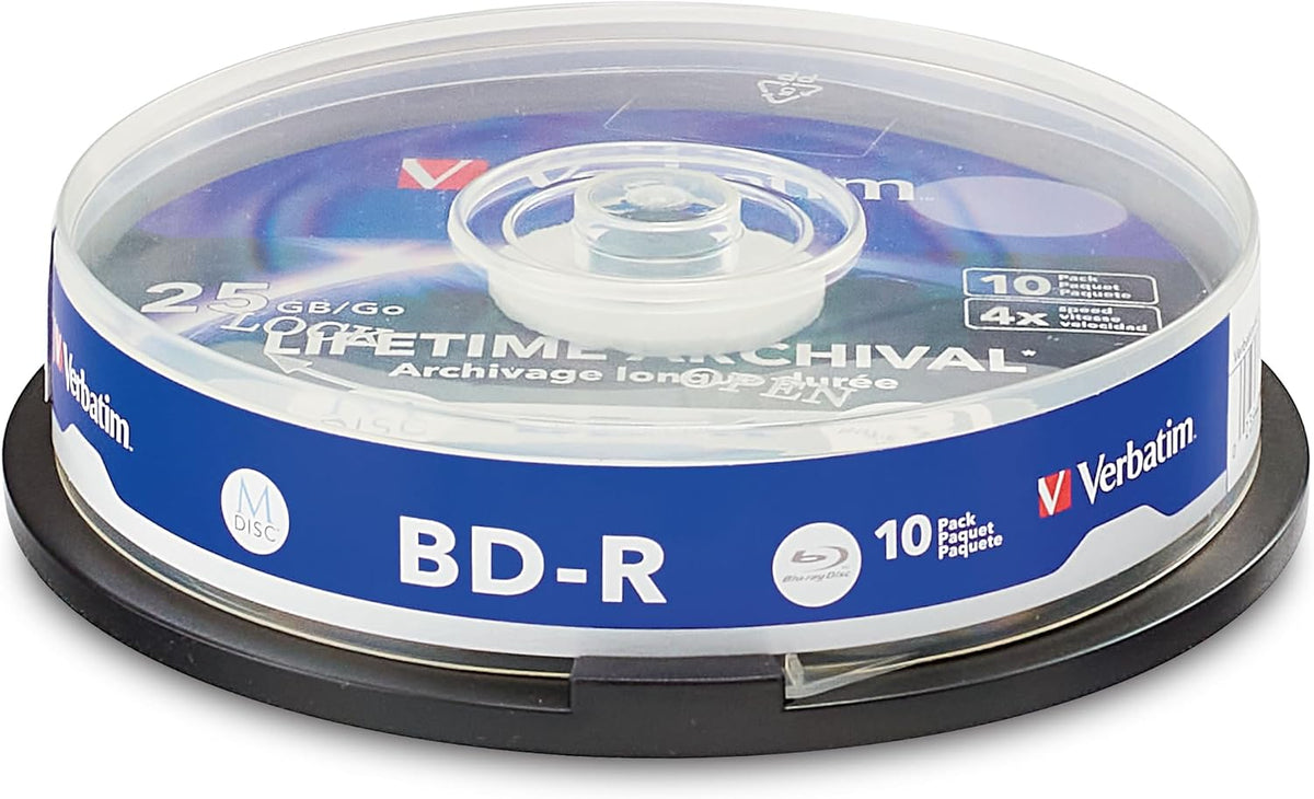 Verbatim 25-pack Blu-ray media disc top surface detail