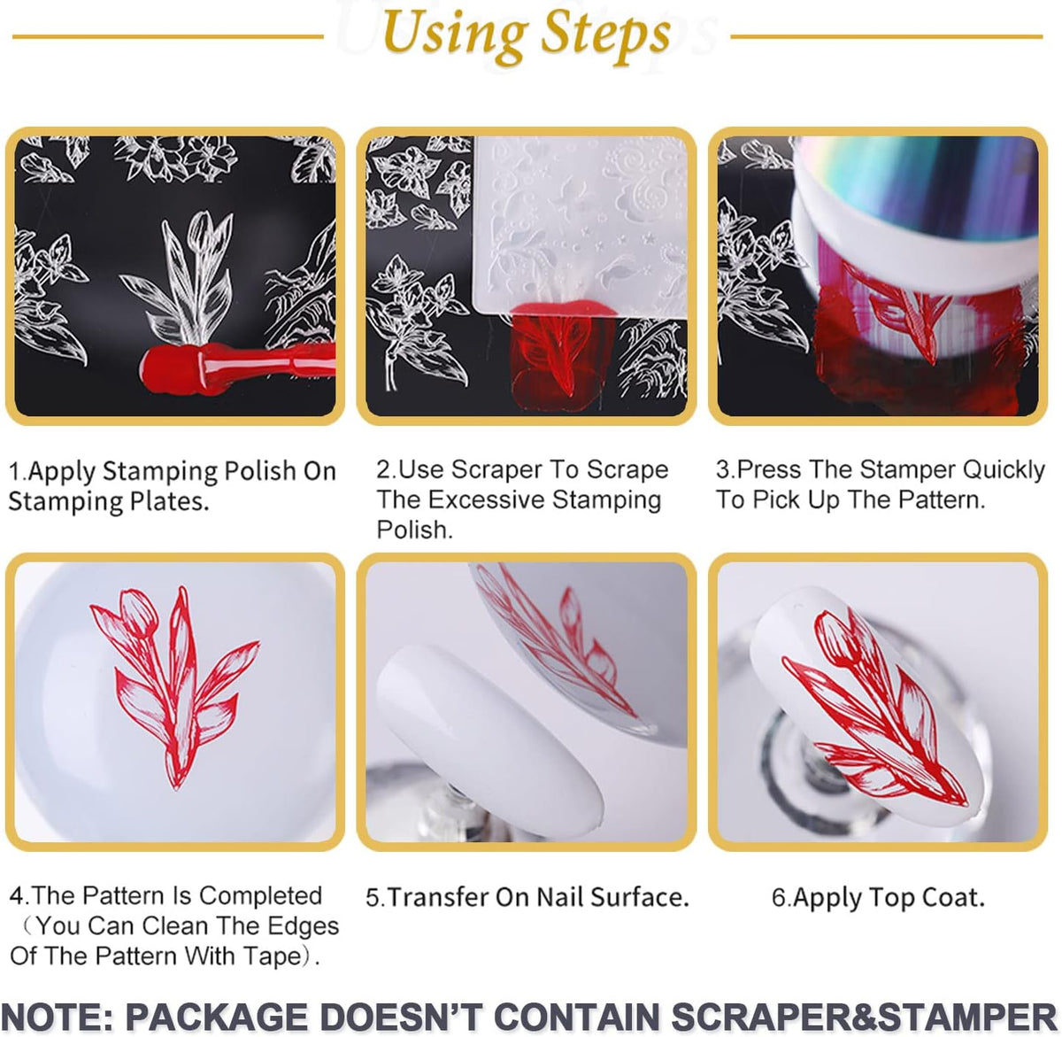 8 Pieces Nail Stamping Plate Flower Leaf Holiday Nail Stamps Nail Art Stencils Stamping Plates For Nails Manicure Stamping Kit - Image 9