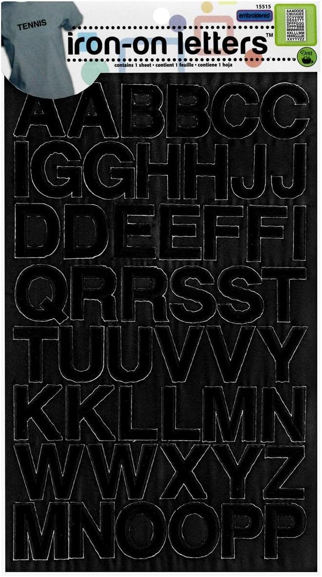 Dritz iron on embroidered letters front view
