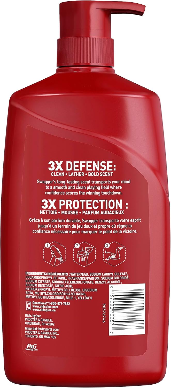 Old Spice Swagger body wash pump dispenser detail