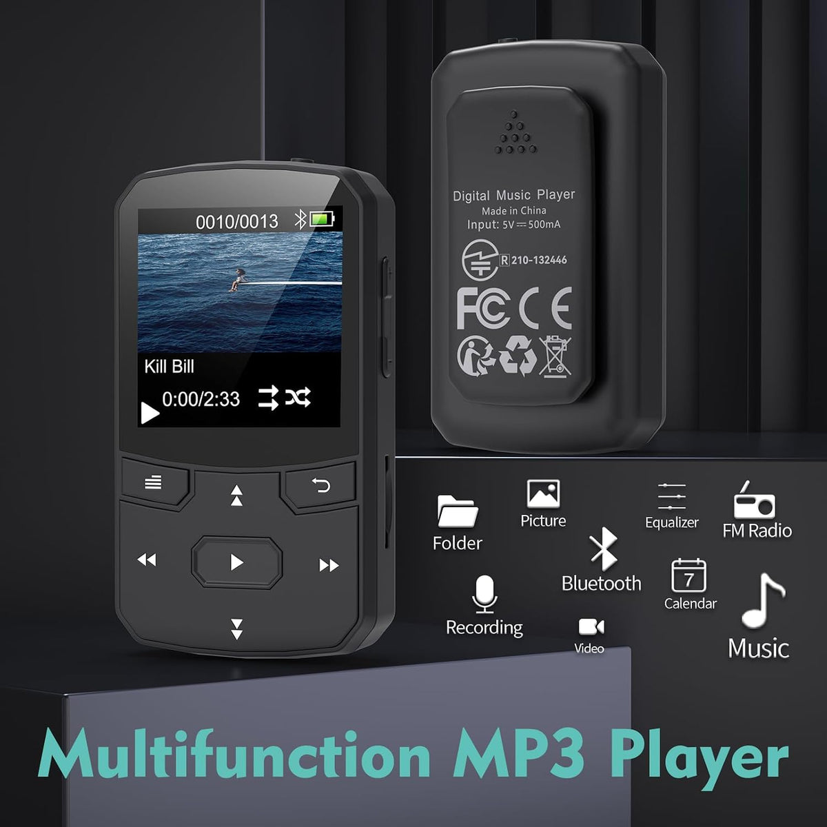 RUIZU digital music player connected via USB cable for file transfer