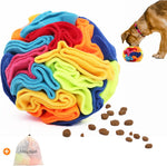 Rainbow colored Ablechien snuffle ball for pet enrichment