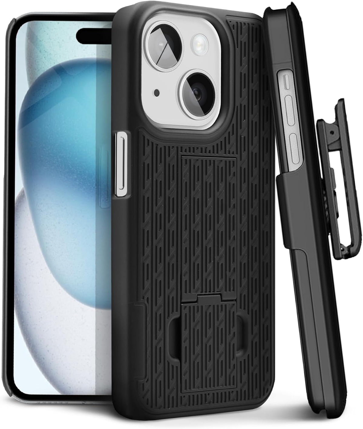 MOTIVE for iPhone 16 Pro max Case with Belt Clip, Rigid, Kickstand | 6.9" | Ranger v1 Series, Black, 360 degrees holster, open-top/open-bottom port access, textured grip, slim - Image 11