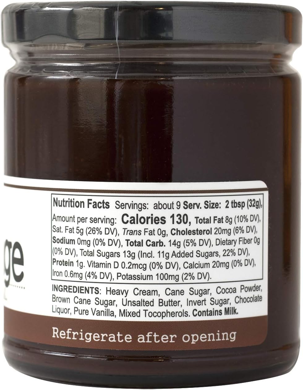 Premium gourmet dark chocolate fudge sauce poured over vanilla ice cream scoop