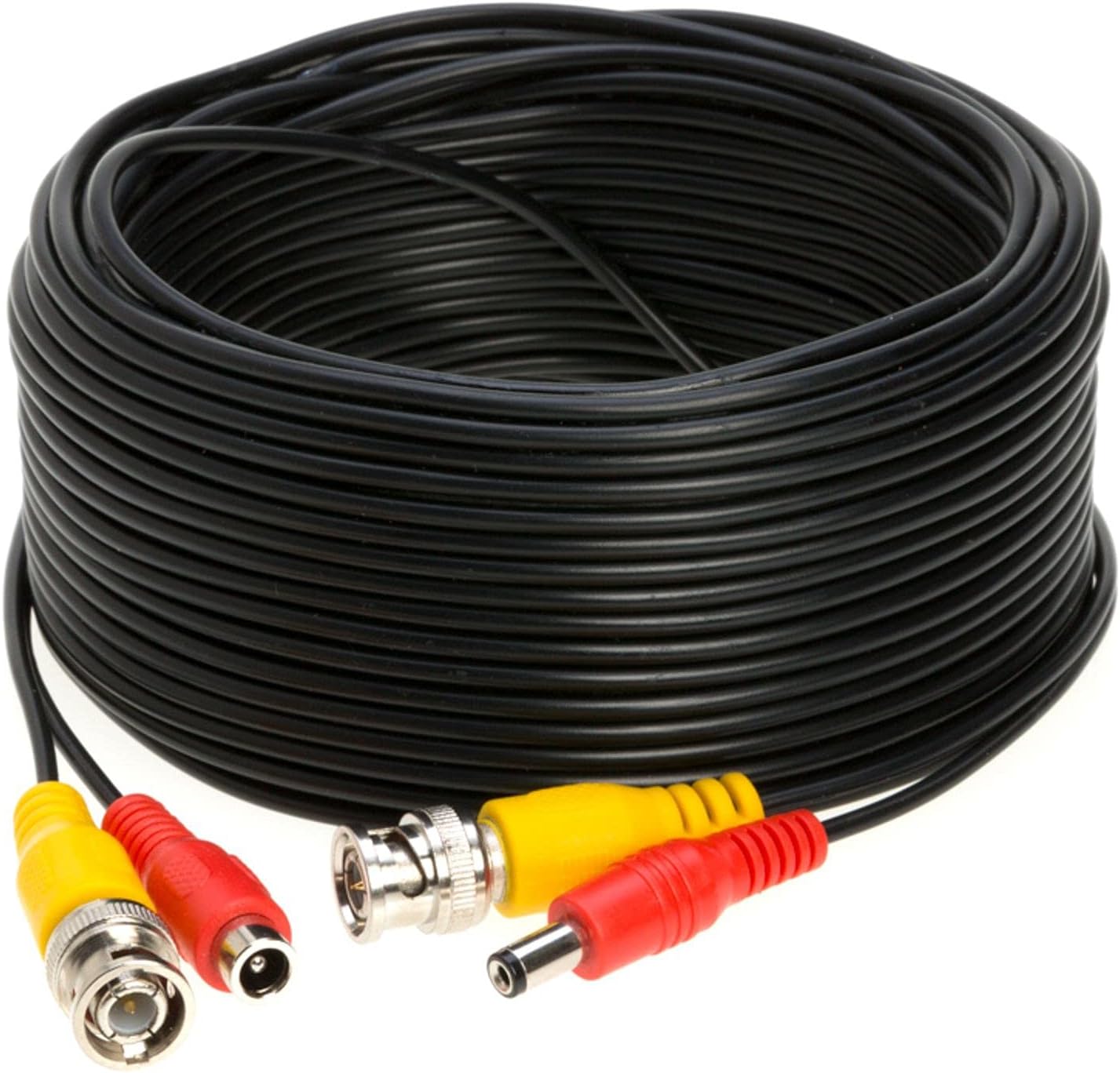 Cables Direct Online 100 Feet BNC Video Power Cable front view showing connectors
