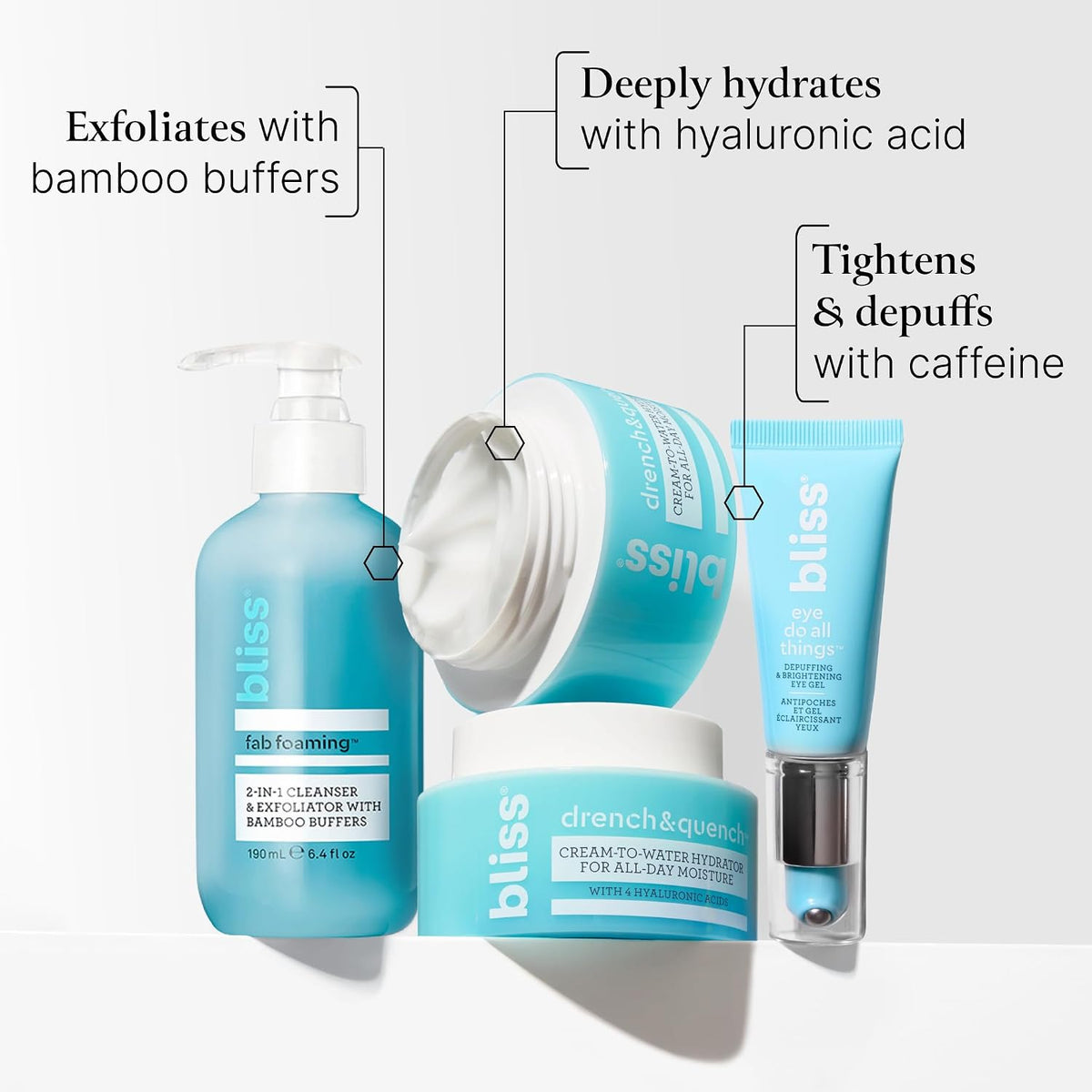 Bliss 2-in-1 Foaming Facial Cleanser and Exfoliator texture shot.